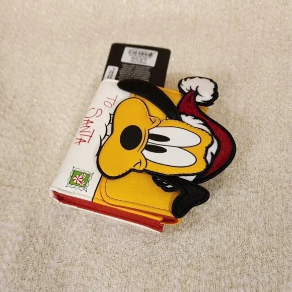 Loungefly Disney Pluto Santa Letter Holiday Flap Wallet NEW - Picture 9 of 16
